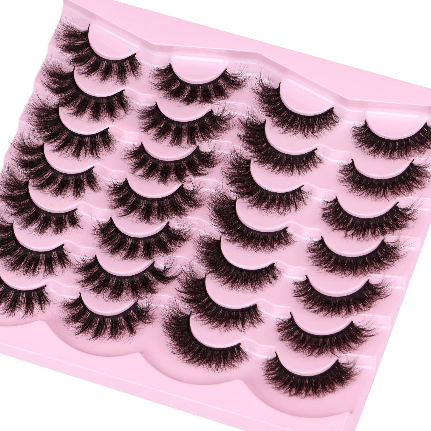Newcally False Eyelashes Thick Volume Wispy Faux Mink Lashes 8D Volume Long Cat Eye Lashes Dramatic 18MM 2 Styles Mixed Fake Lashes 14 Pairs Pack