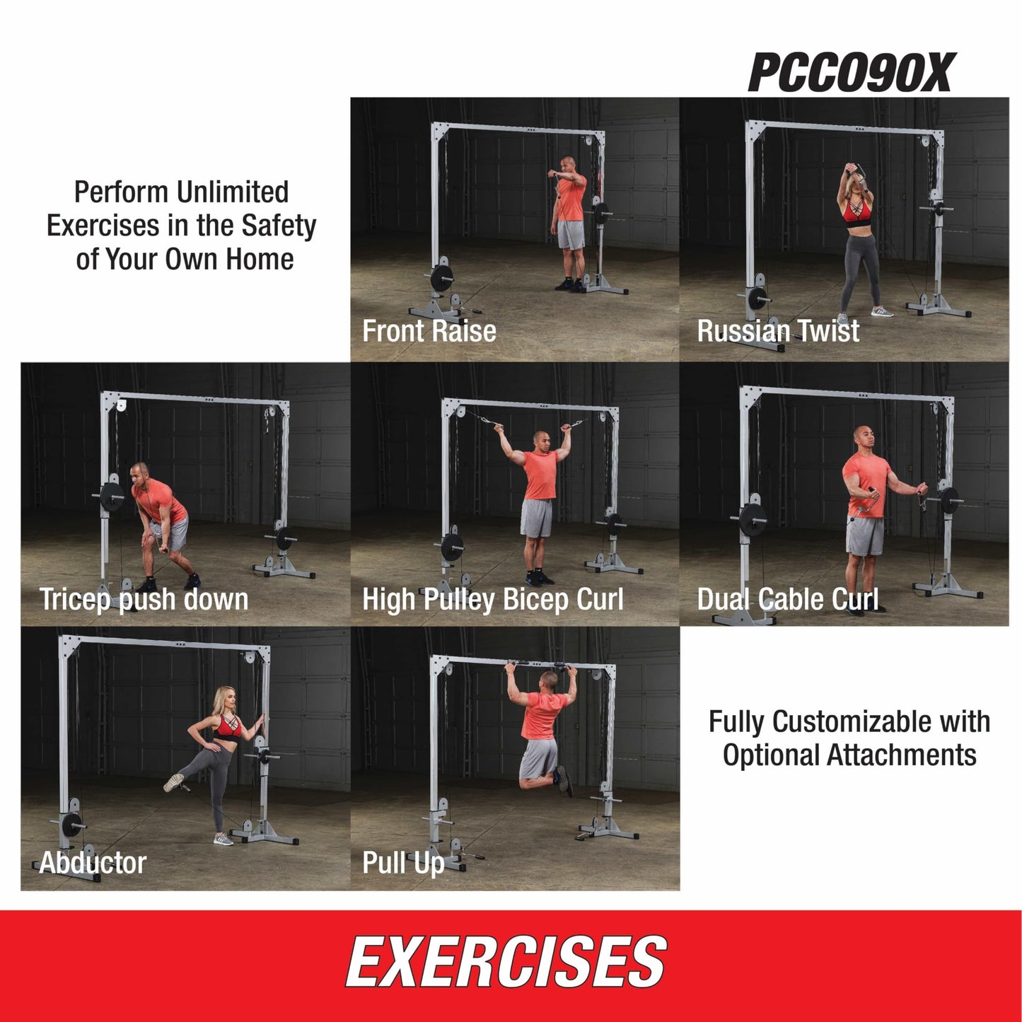 Body-Solid Powerline Cable Crossover Machine - High and Low Pulleys Gym Equipment for Home, Functional Trainer, Total Body Exercise, Cable Fly and Crossover Workouts
