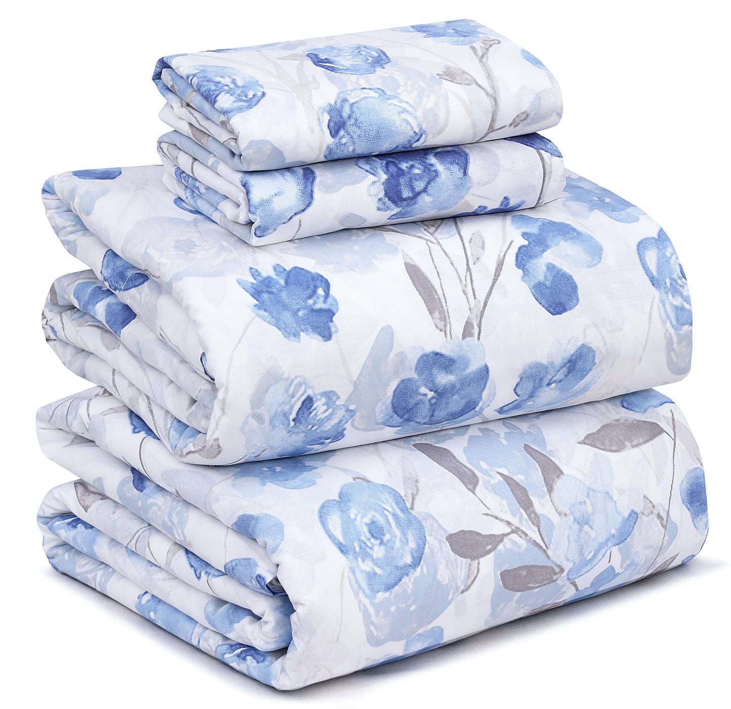 RUVANTI 100% Cotton Percale Sheets Queen Size, Monotones