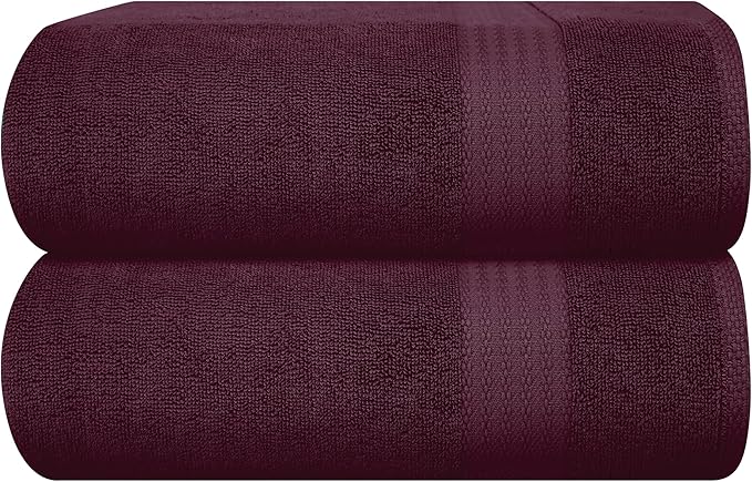 GLAMBURG Premium Cotton Oversized 2 Pack Bath Sheet 35x70-100% Pure Cotton
