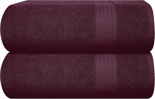 GLAMBURG Premium Cotton Oversized 2 Pack Bath Sheet 35x70-100% Pure Cotton