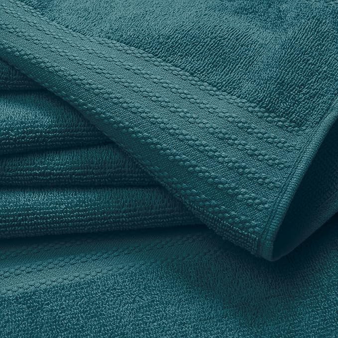 GLAMBURG Ultra Soft 12-Piece Washcloths Set 13x13-100% Ringspun Cotton