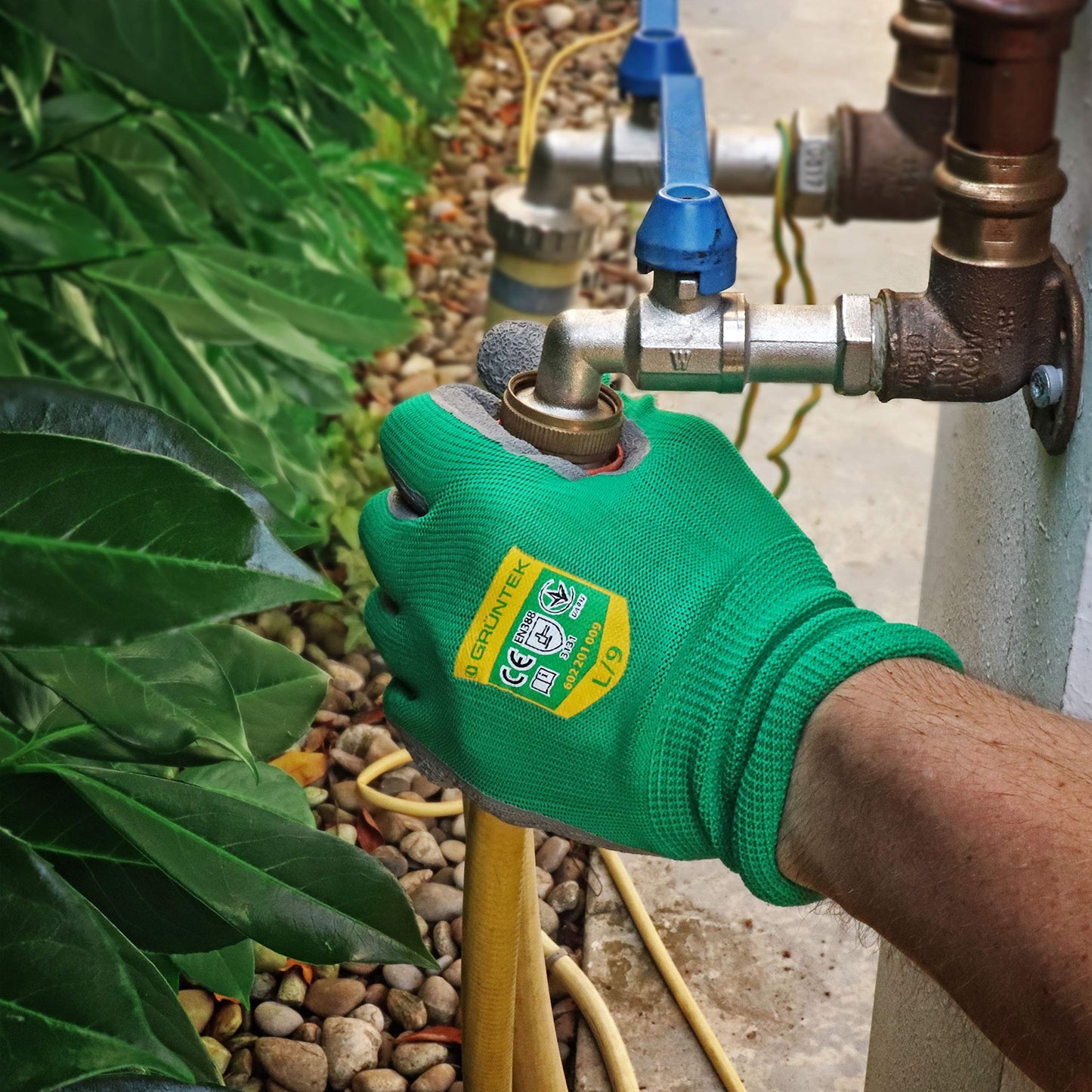 GRÜNTEK 5 Pairs Gardening Work Gloves - Size XL / 10 Gloves Latex coated, for private and commercial use
