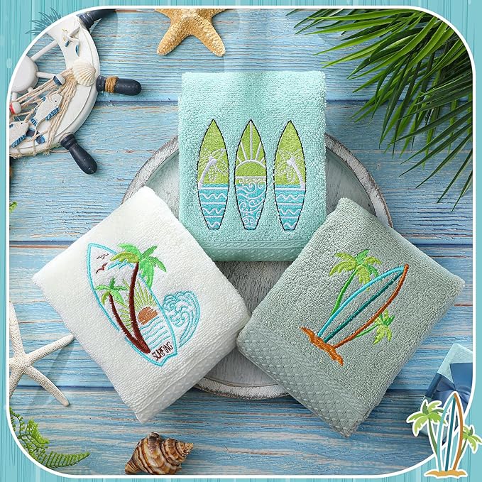 3 Pack Summer Surfboard Hand Towels