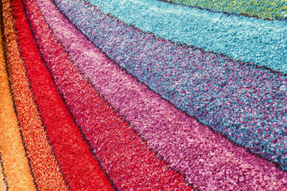 SrS Rugs® Candy Rainbow Rug - for Living Room, Lounge, Hallway, Kids Room, Playroom, Nursery - Boys & Girls - Hippy - Pride - Brighten Your Home (Rainbow, 67cm x 120cm)