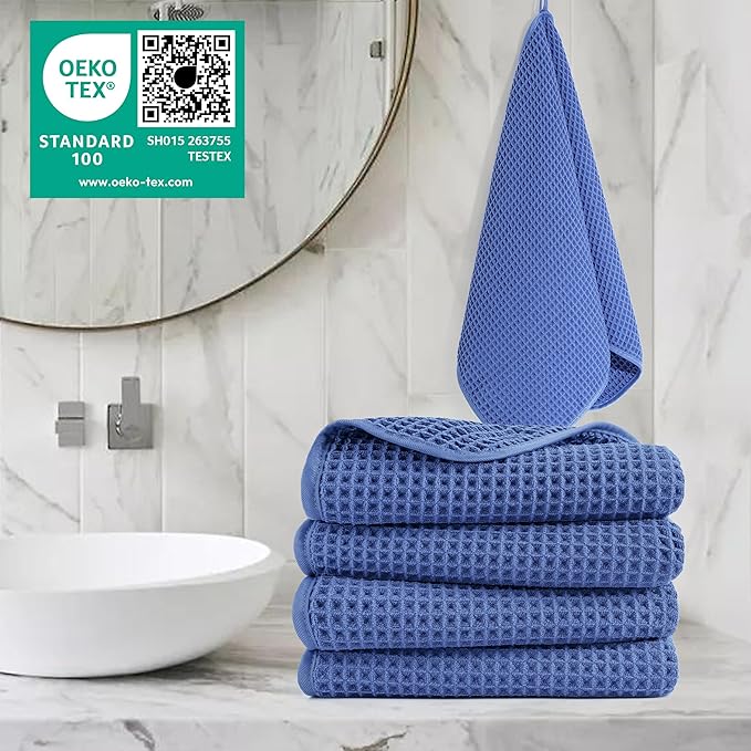 POLYTE 430 GSM Microfiber Lint Free Hand Towel, 16 x 30 in, 4 Pack