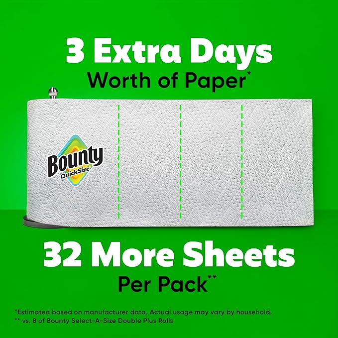 Bounty Quick Size Paper Towels, 8 Family Rolls