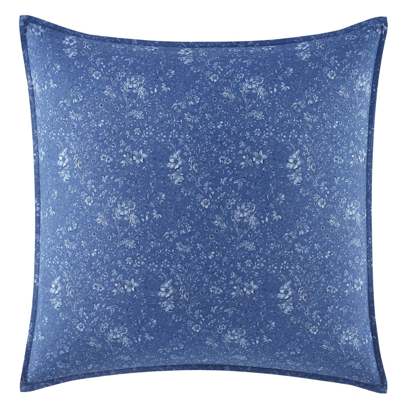 Laura Ashley – Queen Comforter Set, Reversible Floral Bedding with Matching Shams & Bonus Decorative Pillows, Medium Weight, 7-Piece, College Dorm Room Essentials (Elise Blue)