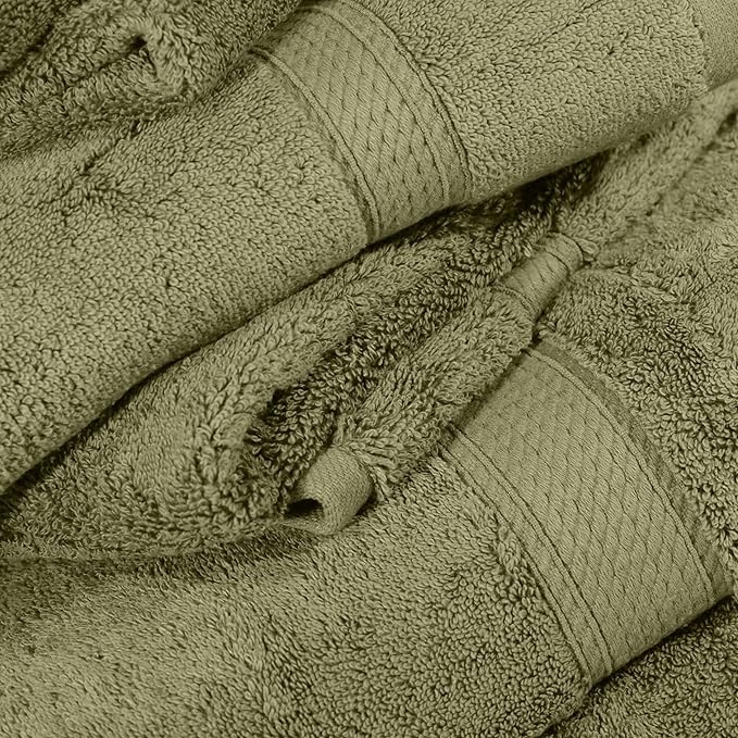 Superior Solid Egyptian Cotton Towel Set, Washcloths 13” x 13”, Hand Towels 20”