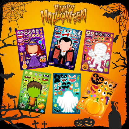 36 Sheets Halloween Stickers for Kids Make Your Own Halloween Stickers, Halloween Party Games Stickers for Kids, Halloween Party Favors Trick or Treat Party Supplies