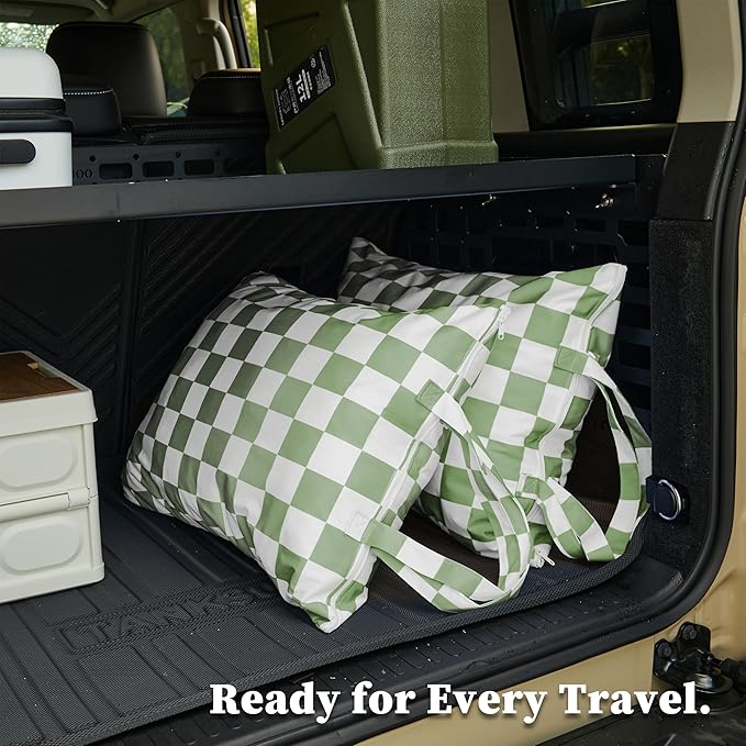 Checkered 2 Pcs Large Travel Laundry Bags