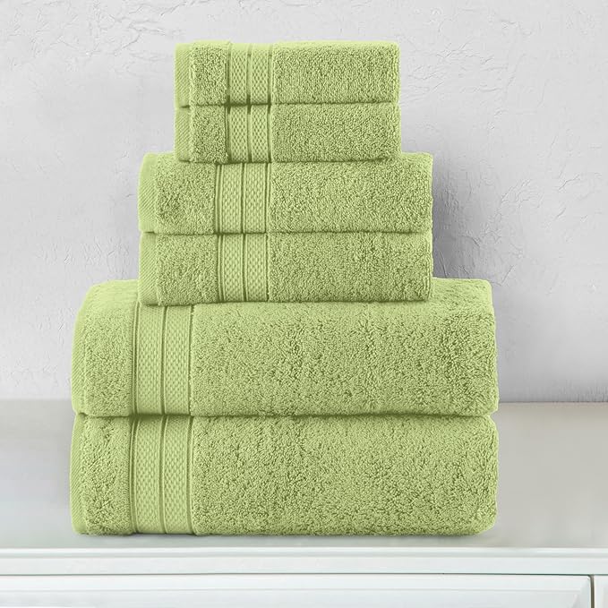 Elegant Comfort Luxury 6-Piece Towel Set, Premium Soft 100% Turkish Cotton