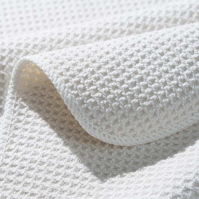 POLYTE Premium Microfiber Kitchen Dish Hand Towel Waffle Weave 12 Pack
