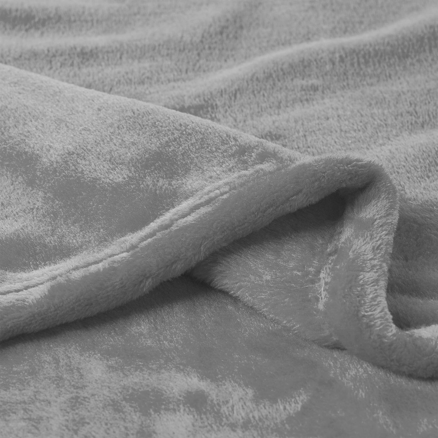 Lavish Home Velvet Throw – Oversized Microfiber Velvet Solid Polyester Throw Blanket – Breathable and Machine Washable in Stone Grey