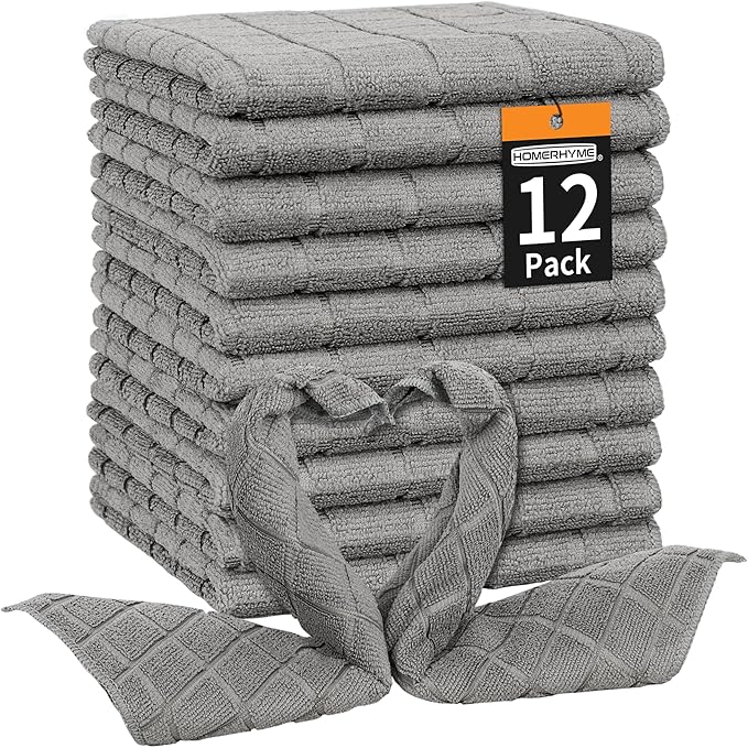 HOMERHYME Microfiber Washcloths, 12 Pack Wash Cloths Face Towels, Soft Lint