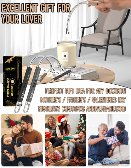 Electric Candle Lighter, Best Stocking Stuffers 2025 for Women Men Adults, Birthday Gift for Women Wife Mom Sister Nana Men, Long Rechargeable Lighter for Candle Grill Home Kitchen BBQ Camping