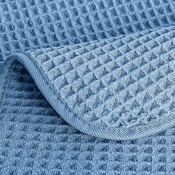 POLYTE 430 GSM Microfiber Lint Free Washcloth Face Towel, 13 x 13 in, 4 Pack