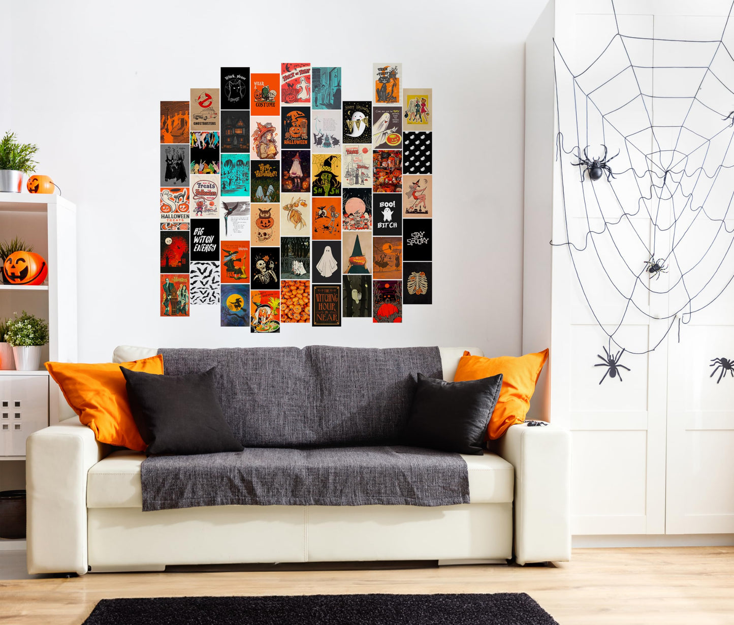 Waschbär Halloween Wall Collage Kit Aesthetic Pictures - Halloween Room Decor, Poster for Teen Girls, Witchy Room Decor, Witchy Decorations for Bedroom, 50pcs