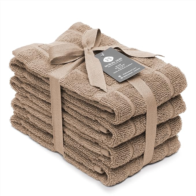 100% Cotton Terry Dish Towels, 4 Pack Plain, 16 x26 Inches, Super Soft and