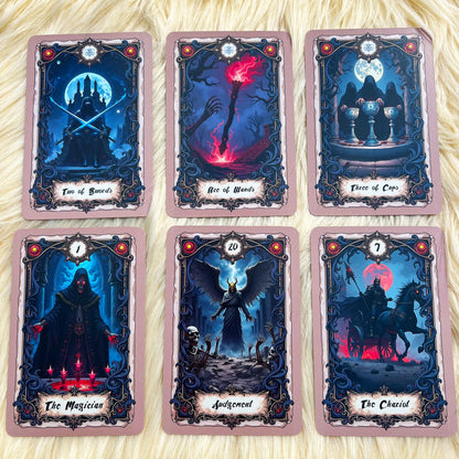 Unique Dark Gothic Tarot Deck, Tarot Cards for Beginners, Dark Fantasy Style Deck, Witch Divination Tool, Fortune Telling Tarot Learning Decks