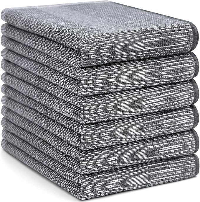 Homaxy Premium Kitchen Towels, Large Cotton Kitchen Hand Towels, Flat and Terry