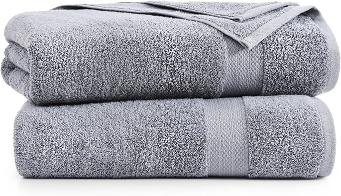 LANE LINEN 100% Long Staple Cotton Bath Sheets Set of 2