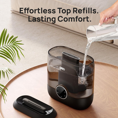 Dreo Smart Humidifiers for Bedroom, 6L Top Fill Supersized Cool Mist Humidifier for Large Room, 60 Hour Runtime, Quiet Ultrasonic Humidifier for Plants, Baby, Indoor, Home, Night Light, Black