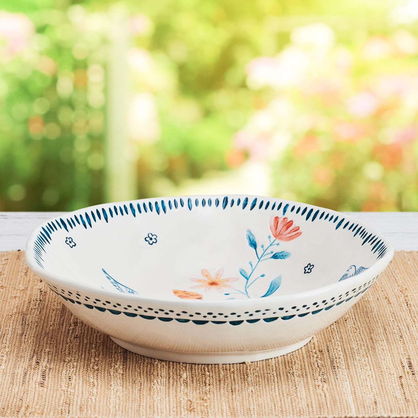 Fitz and Floyd Gracie Serving Bowl, White, 10 Inch