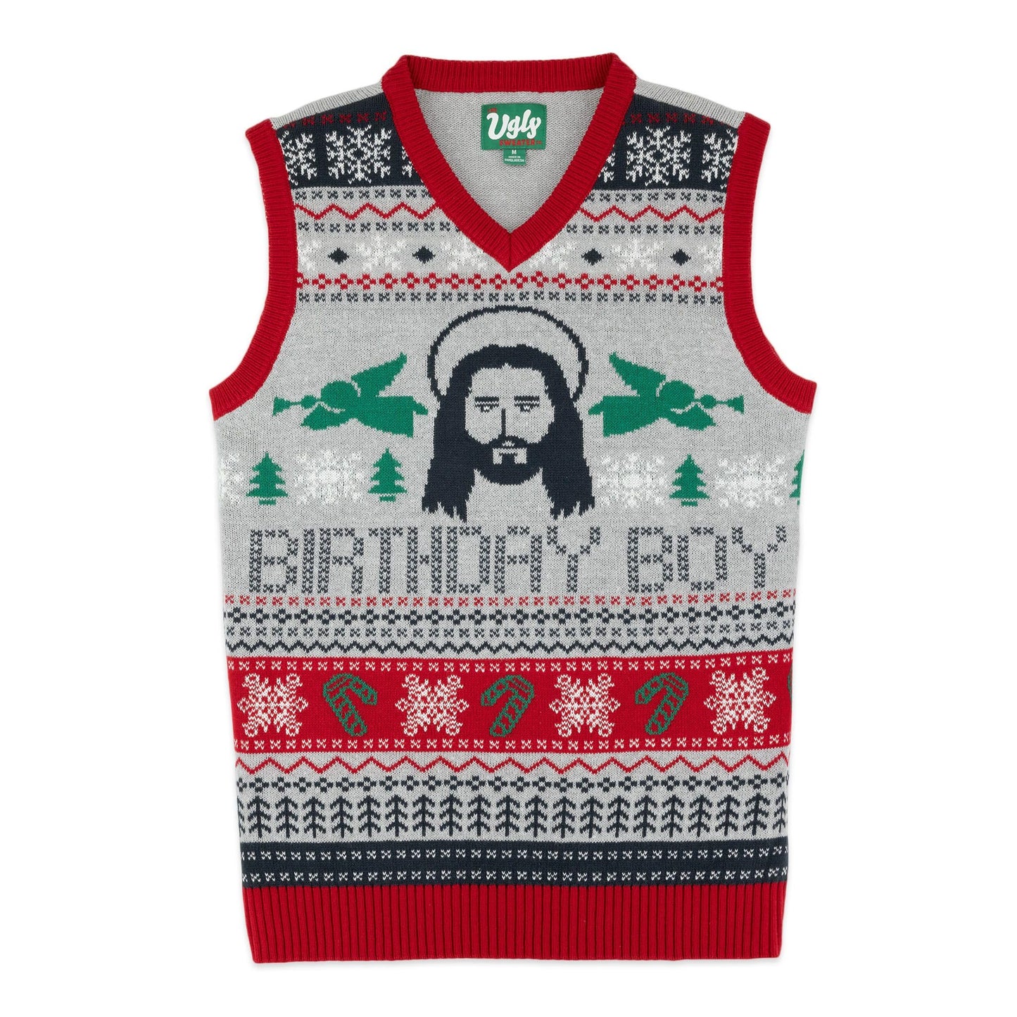 The Ugly Sweater Co. Christmas Sweater Vest - Tacky Holiday Designs to Stand Out - Snug Fit, Breathable Ugly Unisex Vest