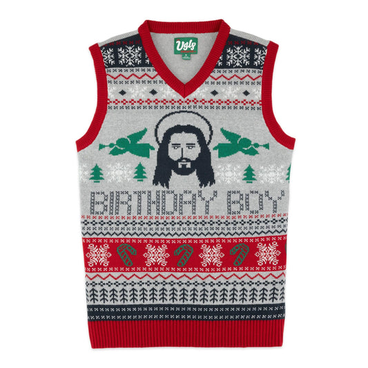 The Ugly Sweater Co. Christmas Sweater Vest - Tacky Holiday Designs to Stand Out - Snug Fit, Breathable Ugly Unisex Vest