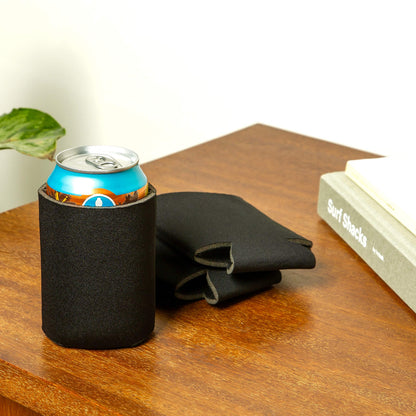 Blank Beer Can Coolers Sleeves (14-Pack) Soft Insulated Beer Can Cooler Sleeves - HTV Friendly Plain Black Can Sleeves for Soda, Beer & Water Bottles - Blanks for Vinyl Projects Wedding Favors & Gifts