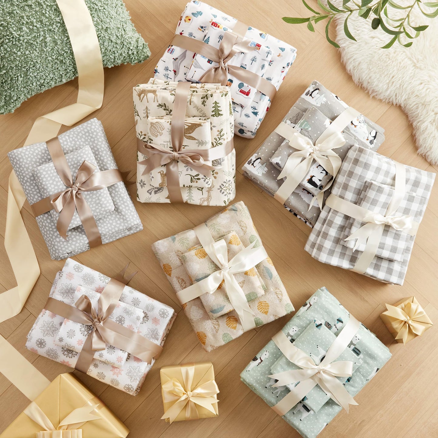 True North by Sleep Philosophy Flannel Sheets Queen Size, Cozy 100% Cotton Flannel Bed Sheets, Ultra Soft Cute Sheet Set, Novelty Print Themed Cold Weather Warm Bedding Set, Seafoam Llama 4 Piece
