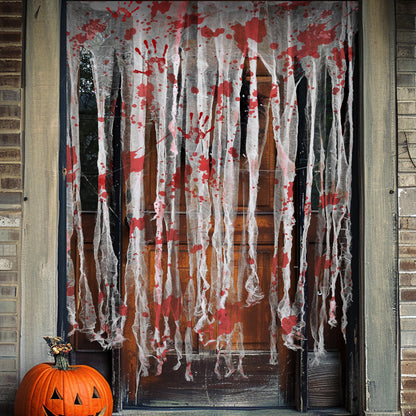 Sfcddtlg 2 Pcs Halloween Door Curtains - 85 x 59 Inch Extra Large Bloody Handprint Doorway Decorations - Scary Creepy Curtain Cloth for Halloween Party Haunted House Decoration