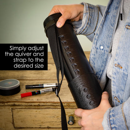 OfficeTree Art Tube Storage Black A0 - Poster Carrier for Transport and Storage - Drawing Tube - Adjustable Length and Carry Strap - Storage Tubes