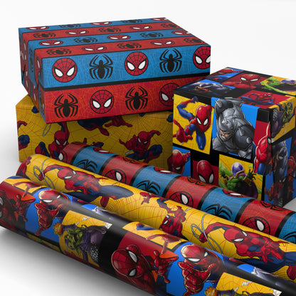 Hallmark Marvel Spider-Man Wrapping Paper Rolls (3 Rolls: 60 Sq. Ft. Total) for Kids, Fans, Gamers, Birthdays, Father's Day, Christmas