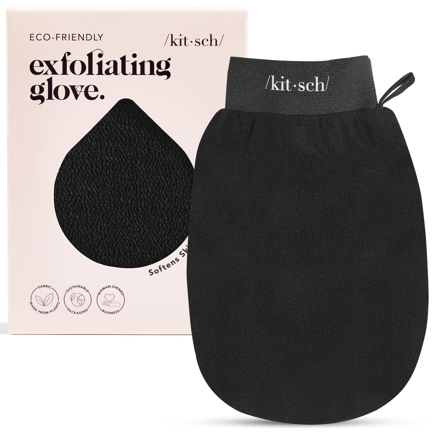 Kitsch Exfoliating Glove – Korean Exfoliating Mitt & Deep Exfoliating Body Scrubber for Shower, Bath | Body Exfoliator, Dead Skin Remover | Skin Care for Smooth, Renewed Skin - 1pc, Leopard