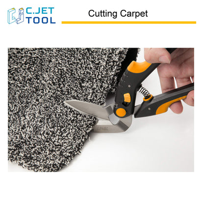 C.JET TOOL Carpet Scissors, Carpet Cutter, 250mm/10", Heavy Duty Multi-Purpose Shears, Soft Grip, Stainless Steel