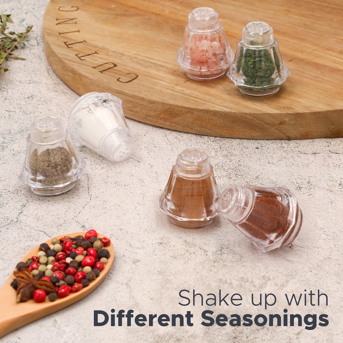 Crafts Central Plastic Mini Salt and Pepper Shakers For Party’s, Restaurants and Wedding’s - 24 Pcs (Clear)