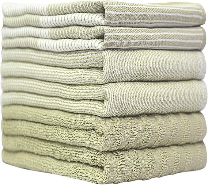 Premium Kitchen Towels | Large Cotton Dish Towels | Flat & Terry Highly