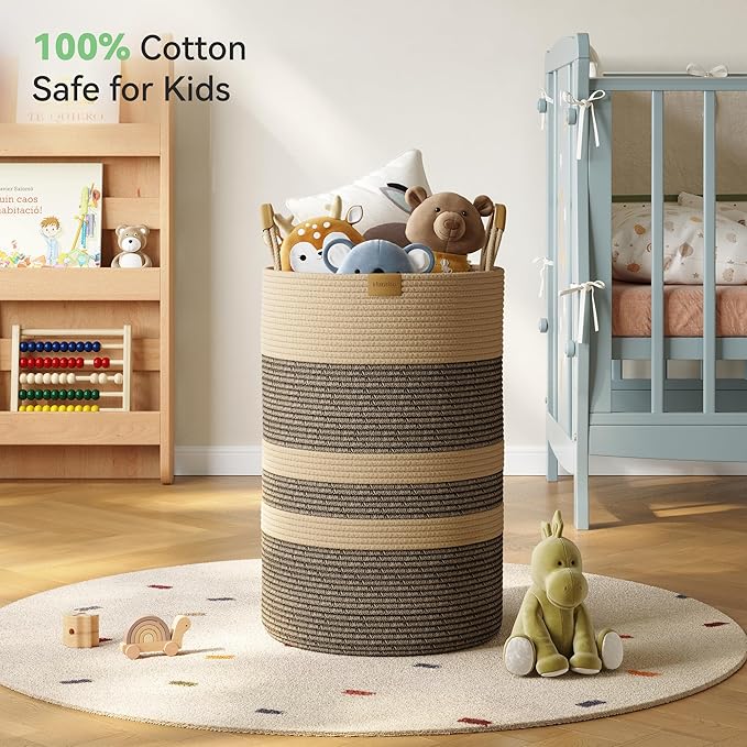 75L Striped Laundry Hamper