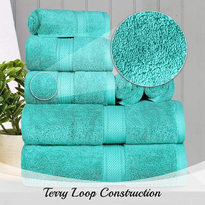 Superior Egyptian Cotton Pile Bath Towel Set of 4, Ultra Soft Luxury Towels