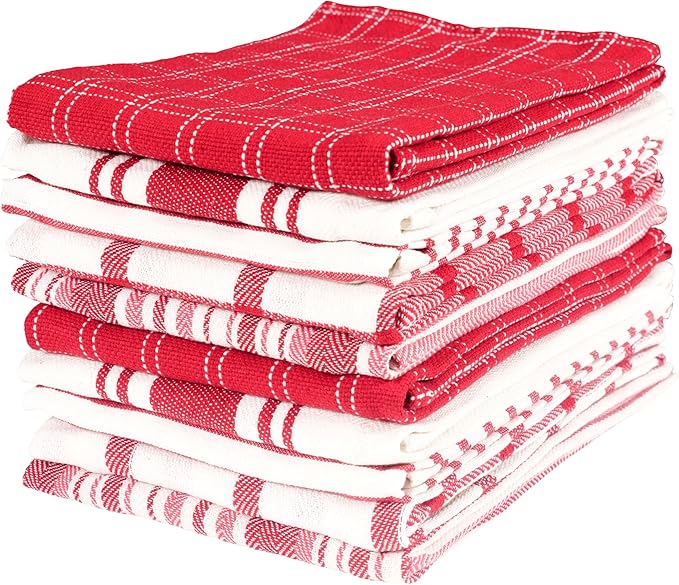 KAF Home Assorted Flat Kitchen Towels |100% Cotton