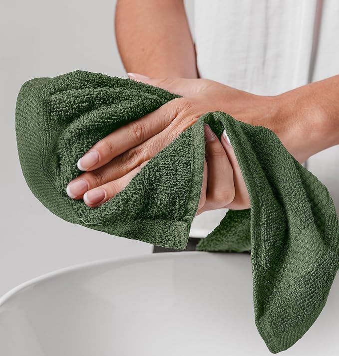 White Classic Luxury Cotton Washcloths 13x13 Inch