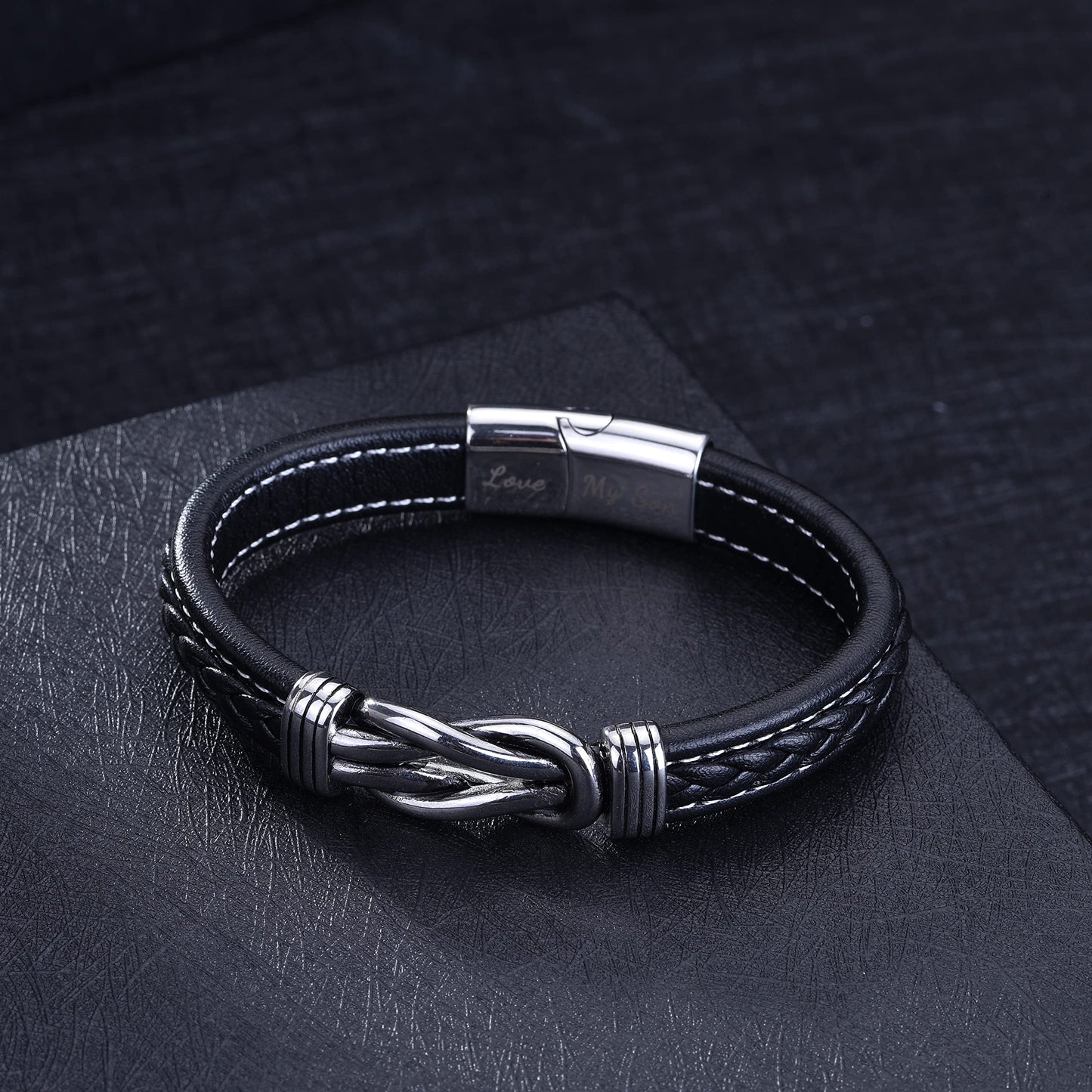 Sranich To My Son Bracelet,braided leather bracelet for Son Bracelet Gifts for Son From Mum