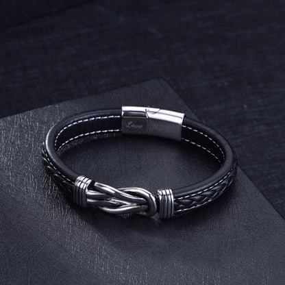 Sranich To My Son Bracelet,braided leather bracelet for Son Bracelet Gifts for Son From Mum