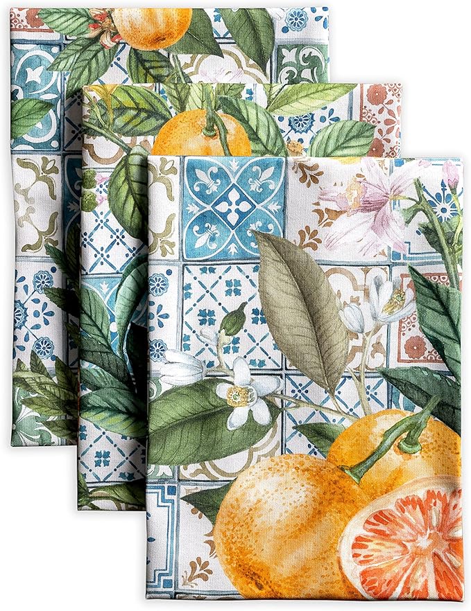 Maison d' Hermine Kitchen Towels Set of 3 100% Cotton 27.50" x 20" Reusable