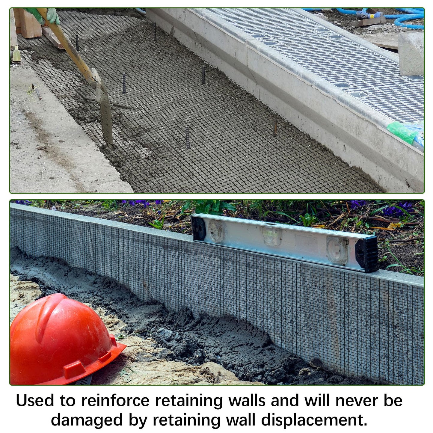 Wesnoy 3ft x 164ft Bi-Directional Universal Retaining Wall Geogrid Driveway Stabilization Grids Gravel Grid Walls Geocell Geogrid for Retaining Wall