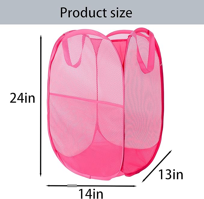 Foldable Mesh Popup Laundry Hamper, Laundry Basket Easy to Open and Fold