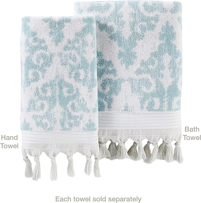 SKL Home Mirage Fringe 100% Turkish Cotton Hand Towel Set