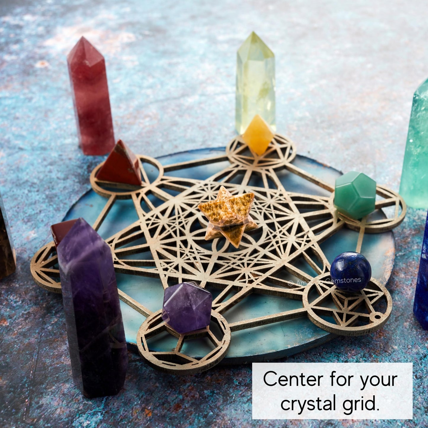 Amazing Gemstone Aragonite Merkaba Crystal - 0.75 Inches Metaphysical Merkaba Star for Meditation - Energetic Tetrahedron Crystal and Healing Stones for Spiritual Growth and Healing (15-20mm)